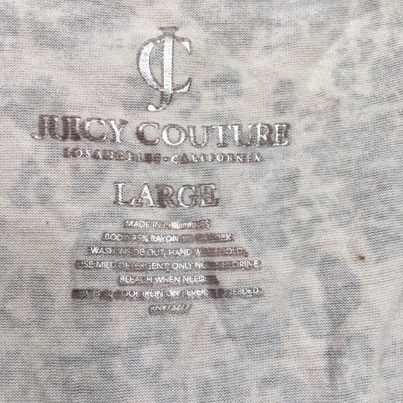 Juicy Couture Short Sleeve Shirt Women's Large Cold Shoulder - Picture 6 of 6